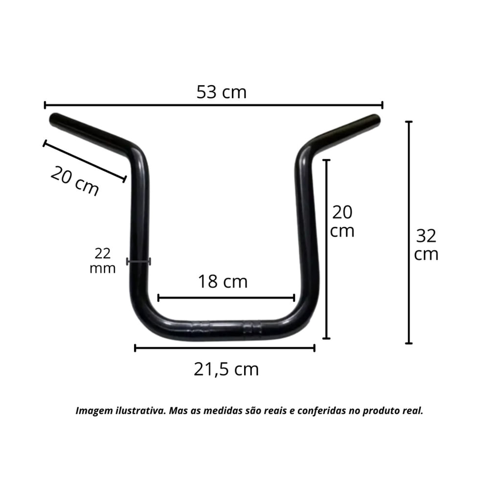 Encontraproduto.com.br - Guidon Alto Cg Titan Fan Start 125 150 Pret Motoboy Moto Boy