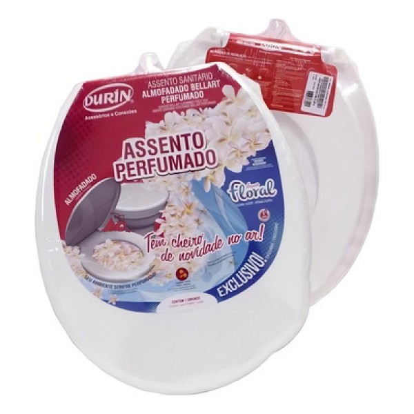 Assento Sanitário Almofada Perfumado Oval-tampa Branco Durín