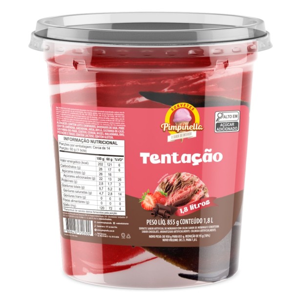 Sorvete Pimpinella Tentação 1,8L