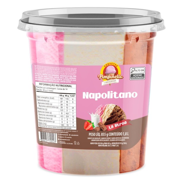 Sorvete Pimpinella Napolitano 1,8L