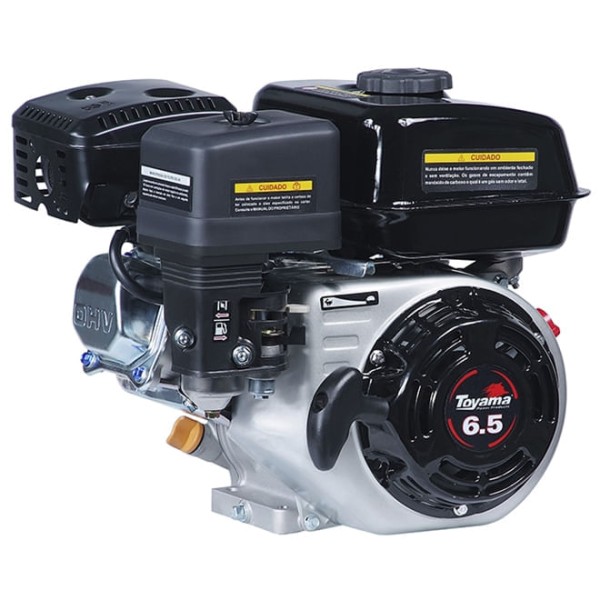 Encontraproduto.com.br - Motor a gasolina 4 tempos com eixo horizontal 6,5 HP 196 CC TF65FX1 Toyama.