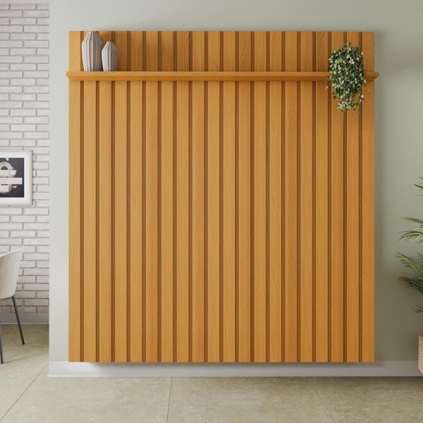 Encontraproduto.com.br - Painel Ripado Suspenso Tv Até 70 2 Portas You 1.8 Cinamomo / Off White - Hb Móveis