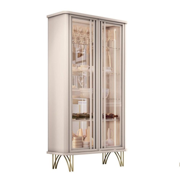 Encontraproduto.com.br - Cristaleira Hb Móveis Evora 2 Portas De Vidro Off White