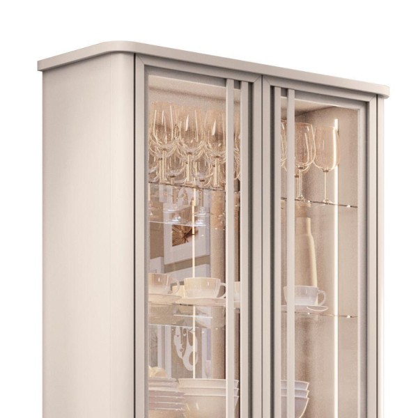 Encontraproduto.com.br - Cristaleira Hb Móveis Evora 2 Portas De Vidro Off White