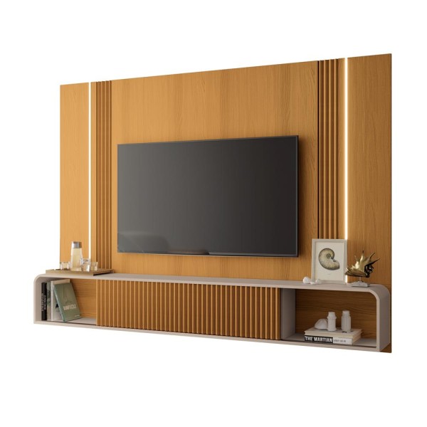 Encontraproduto.com.br - Painel para TV até 85 Polegadas com LED 2 Portas de Correr Empire HB Móveis