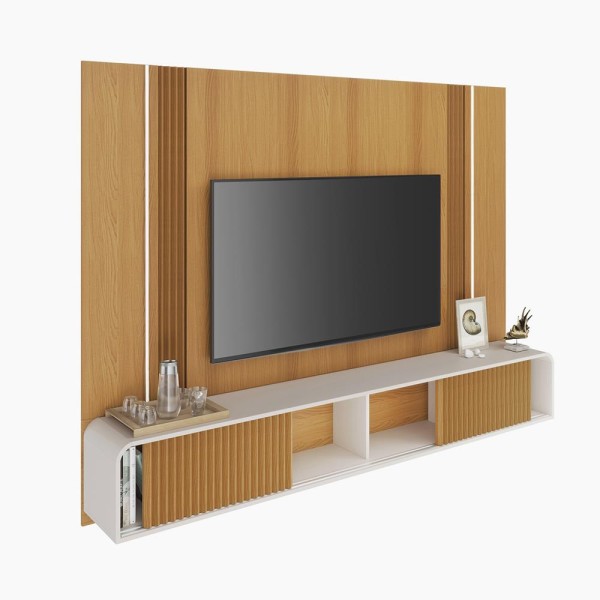 Encontraproduto.com.br - Painel para TV até 85 Polegadas com LED 2 Portas de Correr Empire HB Móveis