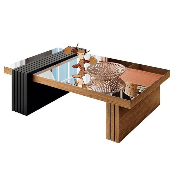 Encontraproduto.com.br - Mesa De Centro Hb Luna Com Espelho Freijo-preto