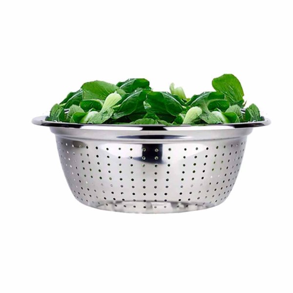 Encontraproduto.com.br - Escorredor de Massa Multiuso em Aço Inox 28 cm Uny Home