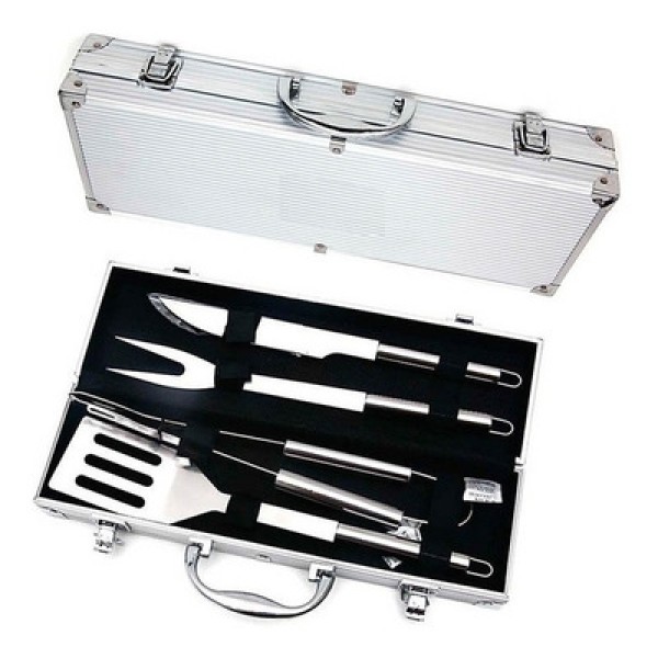 Encontraproduto.com.br - Kit Churrasco Com 4 Peças E Maleta Em Aço Inox - Unygift