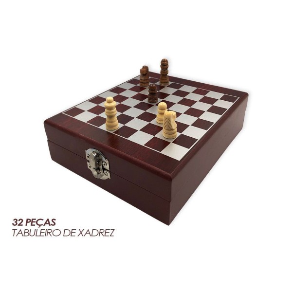 Encontraproduto.com.br - Kit Abridor De Vinho Com Jogo De Xadrez