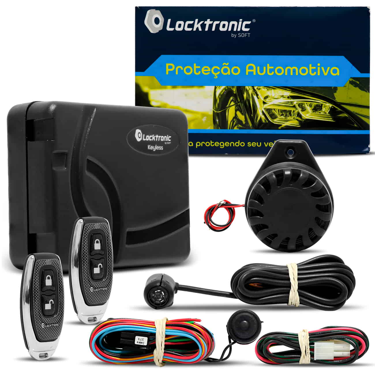 Encontraproduto.com.br - Alarme Automotivo Locktronic Block Soft Universal Função Pânico Localizador Rearme Automático