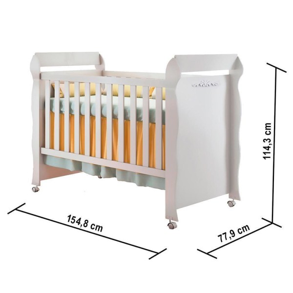 Encontraproduto.com.br - Quarto Infantil Provençal Guarda Roupa 3 Portas Cômoda com Porta Berço Mini Cama Provençal Lisa Br Brilho Carolina Baby