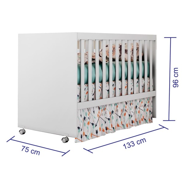 Encontraproduto.com.br - Quarto de Bebê Guarda Roupa 4 Portas Ariel com Gavetas Berço Americano Gabi Branco Carolina Baby