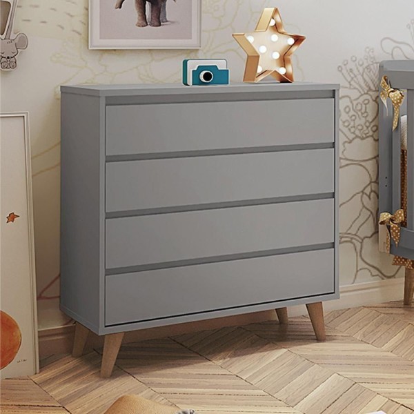 Encontraproduto.com.br - Quarto De Bebê Guarda Roupa Berço Cinza