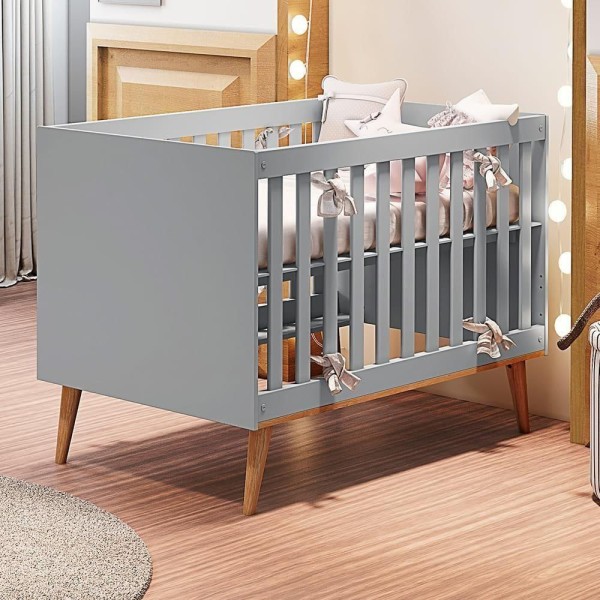 Encontraproduto.com.br - Quarto De Bebê Guarda Roupa Berço Cinza