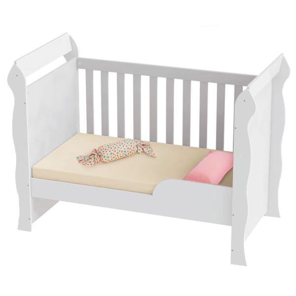 Encontraproduto.com.br - Berço Mini Cama Americano com Colchão Mirelle Branco Carolina Baby