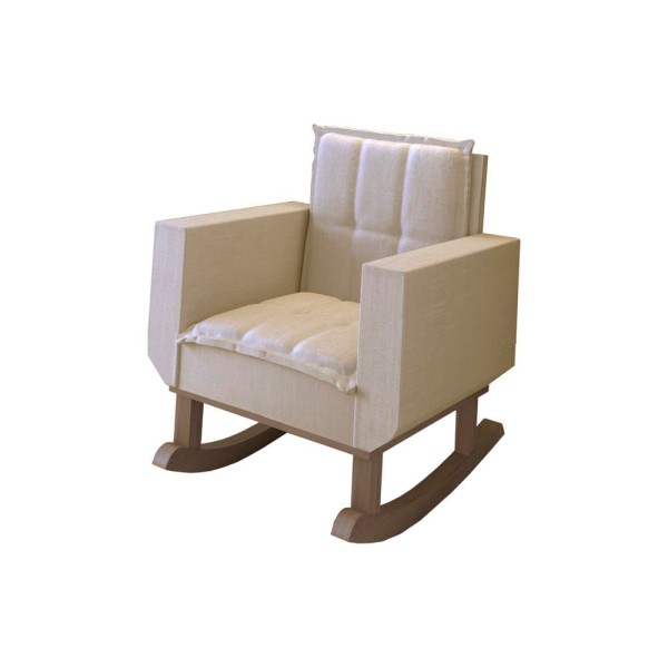Encontraproduto.com.br - Poltrona de Amamentação com Balanço Marissol Tecido Linho Areia Carolina Baby