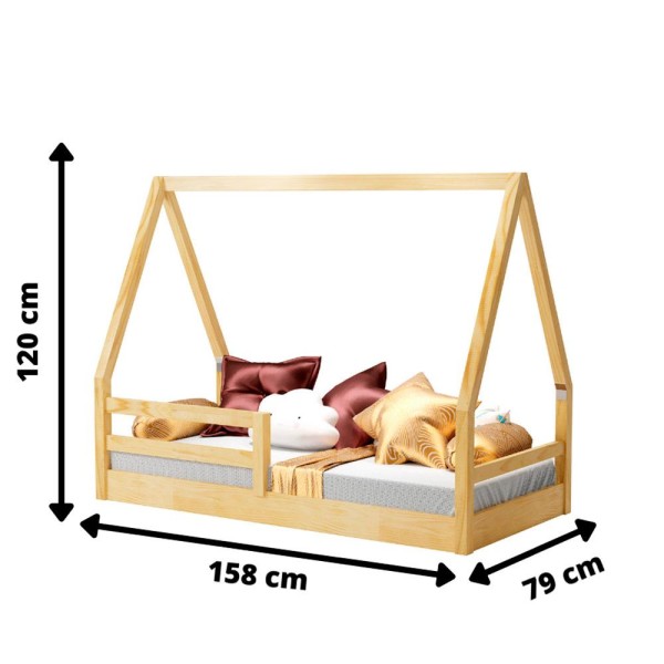 Encontraproduto.com.br - Quarto Infantil Retrô Guarda Roupa 3 Portas Cômoda 4 Gavetas com Porta Ludmila Cama Casinha Montessoriano Duda Cinza Fosco com Bétula Carolina Baby
