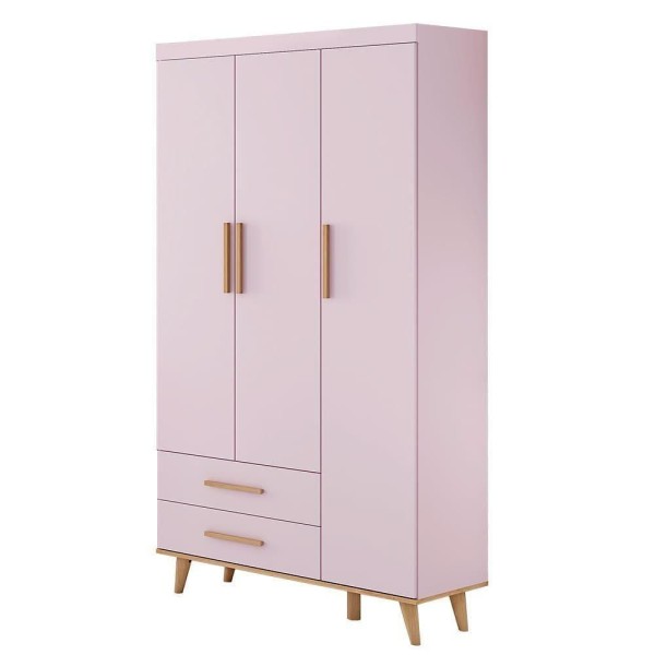 Encontraproduto.com.br - Guarda Roupa Infantil Com Gavetas Rosa Fosco