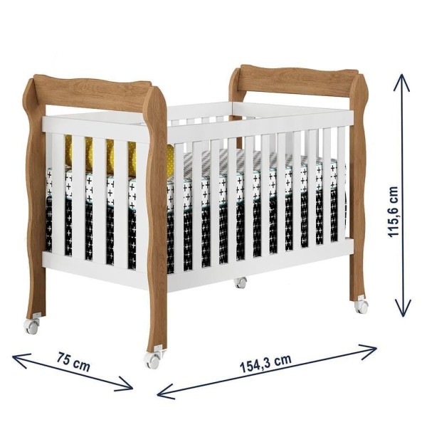 Encontraproduto.com.br - Quarto De Bebê Berço 3 Em 1 Lila Guarda Roupa Cômoda Branco