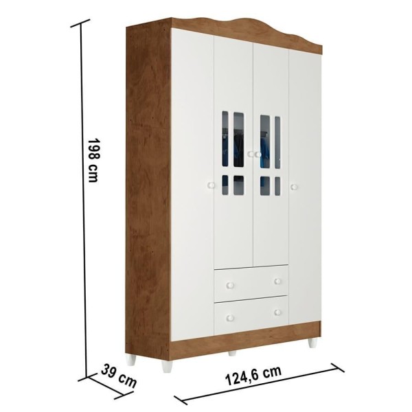 Encontraproduto.com.br - Quarto De Bebê Berço 3 Em 1 Lila Guarda Roupa Cômoda Branco