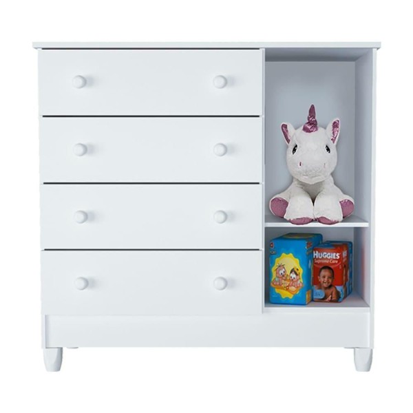 Encontraproduto.com.br - Quarto De Bebê Berço 3 Em 1 Lila Guarda Roupa Cômoda Branco