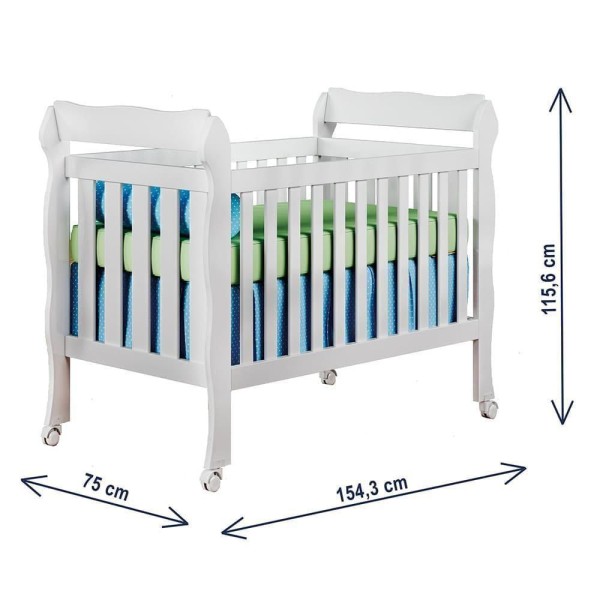 Encontraproduto.com.br - Quarto De Bebê Berço 3 Em 1 Lila Guarda Roupa Cômoda Branco