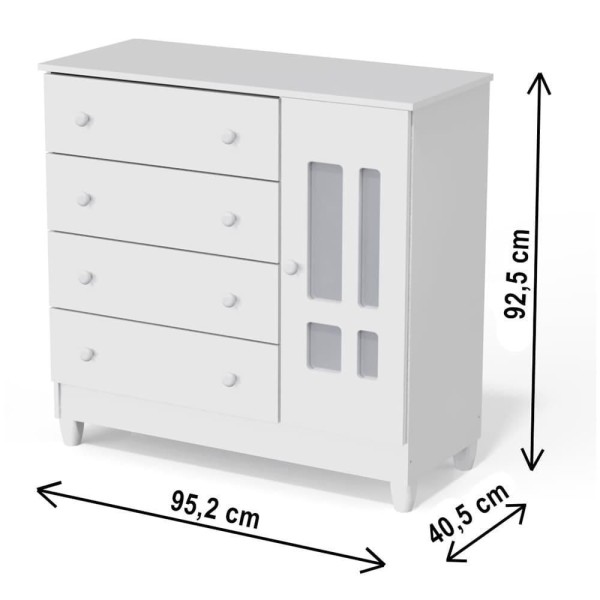 Encontraproduto.com.br - Quarto De Bebê Berço 3 Em 1 Lila Guarda Roupa Cômoda Branco