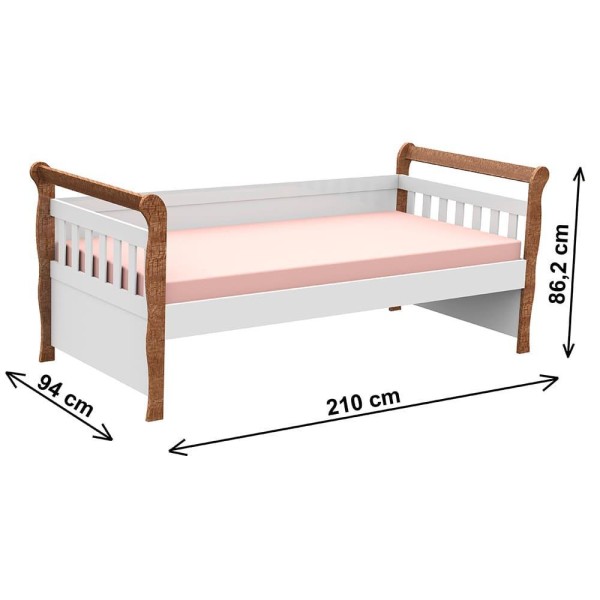 Encontraproduto.com.br - Quarto Infantil Ariel Completo Cama da Babá Júlia com Cama Auxiliar Guarda Roupa 4 Portas Cômoda 4 Gavetas com Porta Branco Amadeirado Carolina Baby