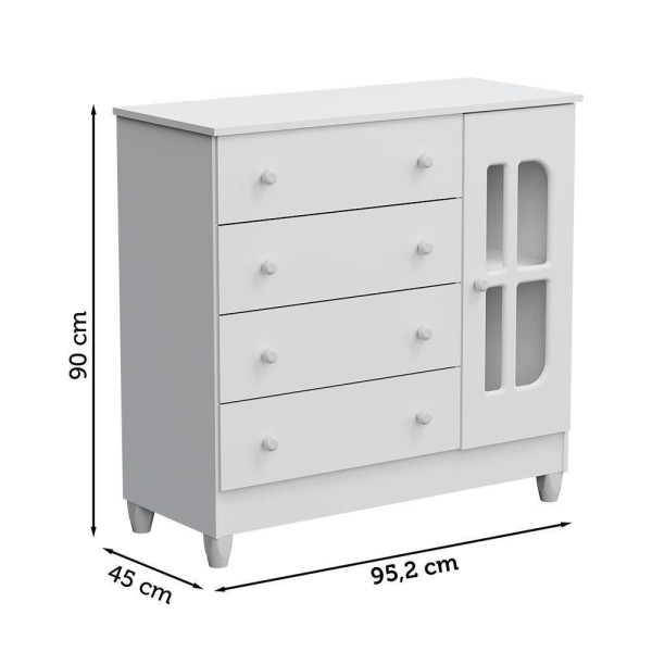 Encontraproduto.com.br - Quarto De Bebê Guarda Roupa Com Gavetas Cômoda Branco