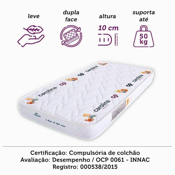 Encontraproduto.com.br - Berço Americano 3 em 1 com Colchão Lara Branco Amadeirado Carolina Baby