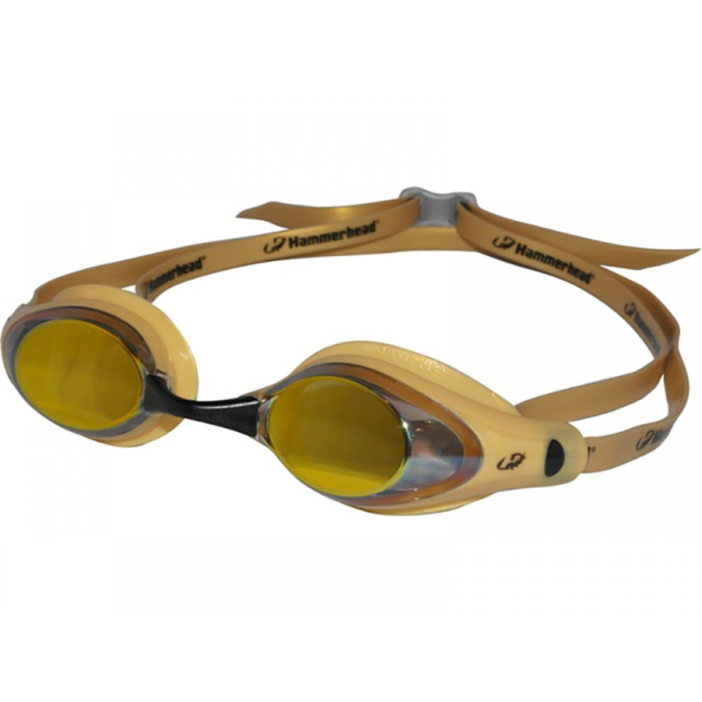 Óculos de Natação Espelhado Racer Pro Mirror Dourado Hammerhead