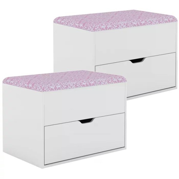 Encontraproduto.com.br - Kit 02 Puff Bau Organizador Multiuso PU2051 Tecno Mobili