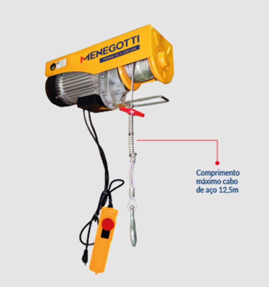 Encontraproduto.com.br - Guincho COL 600KG Com/12M Prime V2-300 Monofásico Menegotti