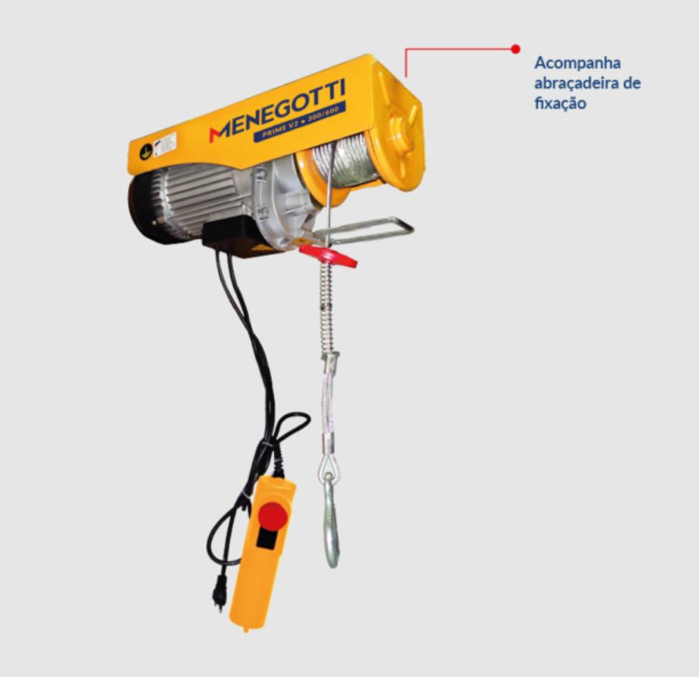 Encontraproduto.com.br - Guincho COL 600KG Com/12M Prime V2-300 Monofásico Menegotti
