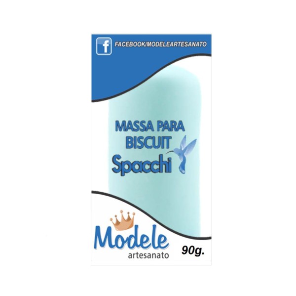 Encontraproduto.com.br - Massa para Biscuit Azul Claro 017 90g Modele