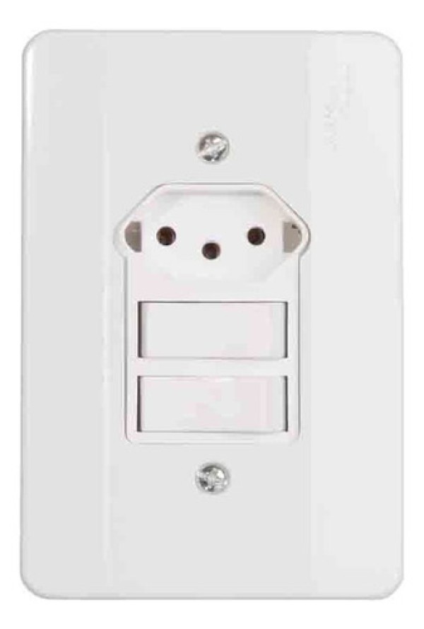 Conjunto Milleniun 2 Interruptores Simples + 1 Tomada 2p + T 10a/250v Mec-Tronic