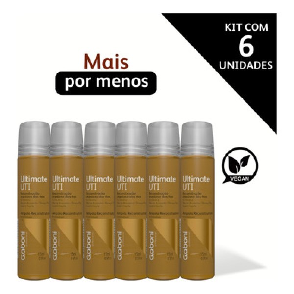 Encontraproduto.com.br - Kit Ampola Reconstrução Imediata Ultimate Uti - Caixa Com 6 Unidades Gaboni Professional