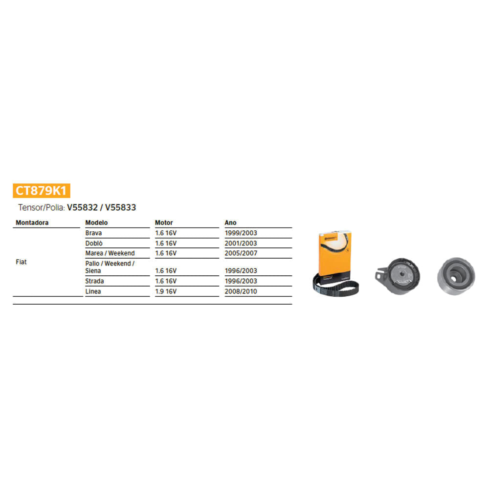 Encontraproduto.com.br - 55904 CORREIA COMANDO / CORREIA COMANDO PALIO / (KIT C/TENSIONADOR/GUIA) CONTITECH