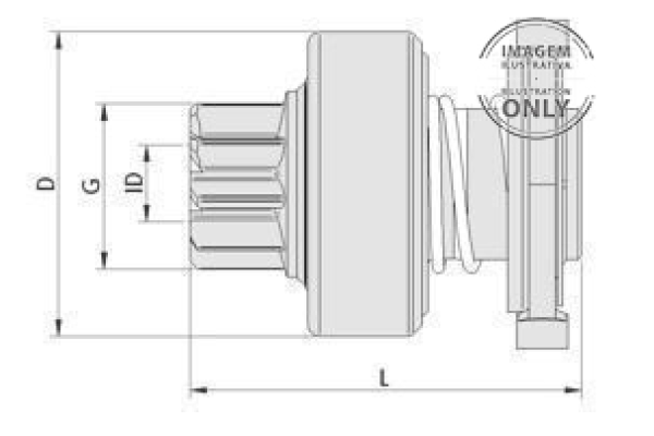 Encontraproduto.com.br - Bendix Impulsor de Partida BZM 0837 GM, Corsa 1.6, Celta, Renalt, Clio, R19, Fiat, Doblo, Palio