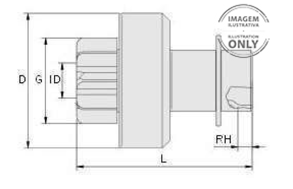 Encontraproduto.com.br - Bendix Impulsor de Partida BZM 0965 Clio, Courier, Pegeot, Ecosport, Escort, Fiesta, Ka, Fiat