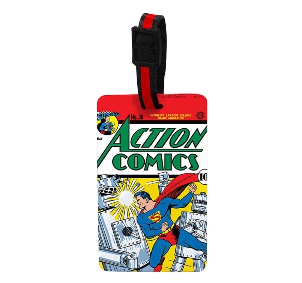 Encontraproduto.com.br - Etiqueta P/ Mala Vinil Action Comics Superman DC Colorida