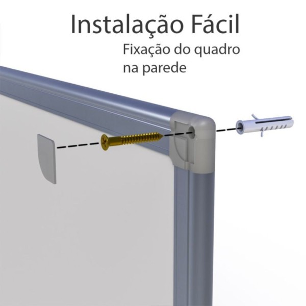 Encontraproduto.com.br - Quadro Branco Fórmica Lisa Alumínio A Stalo 60x40