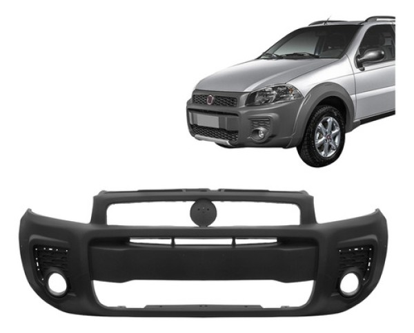 Encontraproduto.com.br - Parachoque Dianteiro Strada Working 2014 a 2018 Cinza Texturizado 3453I DTS