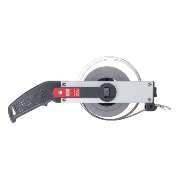 Encontraproduto.com.br - Trena de Profundidade 30 Metros com Prumo N.10 de latão graduado Fita Inox 13mm Corpo em alumínio Fabricada na Alemanha BMI 173N40030L