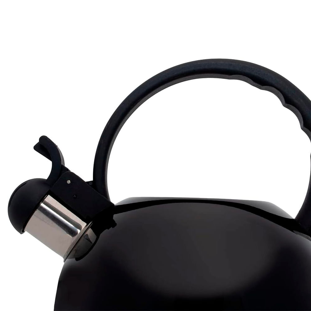 Encontraproduto.com.br - Chaleira Inox Preta Com Apito 2 Litros Mimo Style Bule De Chá Para Ferver Água Jarra Portátil Com Alça