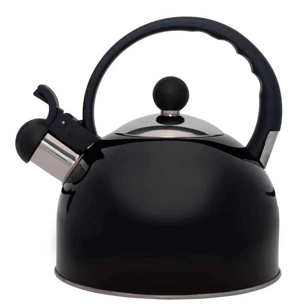 Encontraproduto.com.br - Chaleira Inox Preta Com Apito 2 Litros Mimo Style Bule De Chá Para Ferver Água Jarra Portátil Com Alça