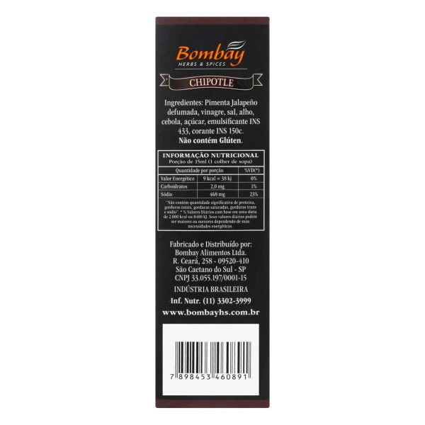 Encontraproduto.com.br - Pimenta Chilli Code 5 Chipotle Bombay Frasco 60ml