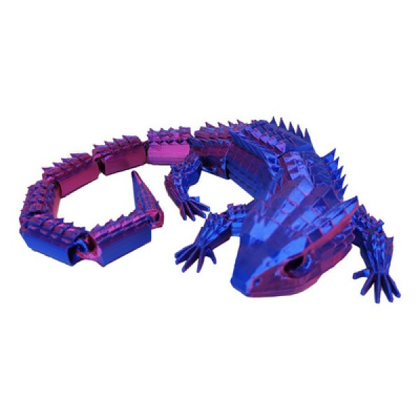 Encontraproduto.com.br - Dragão Articulado 38 cm Lagarto Impressão 3d Decoração Geek Bicolor Lilás e Vermelho