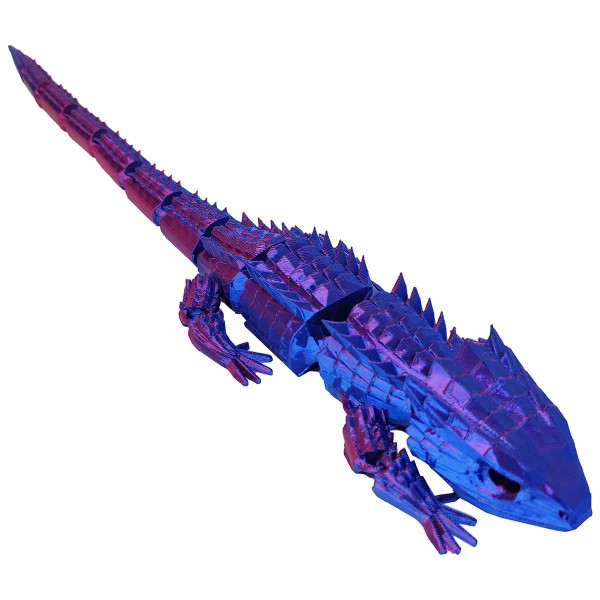 Encontraproduto.com.br - Dragão Articulado 38 cm Lagarto Impressão 3d Decoração Geek Bicolor Lilás e Vermelho
